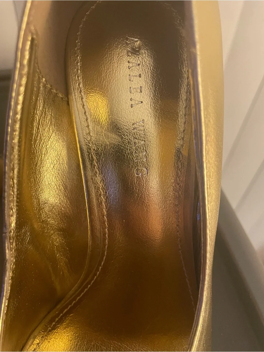 Metallic Gold Pointed-Toe Women's Heels